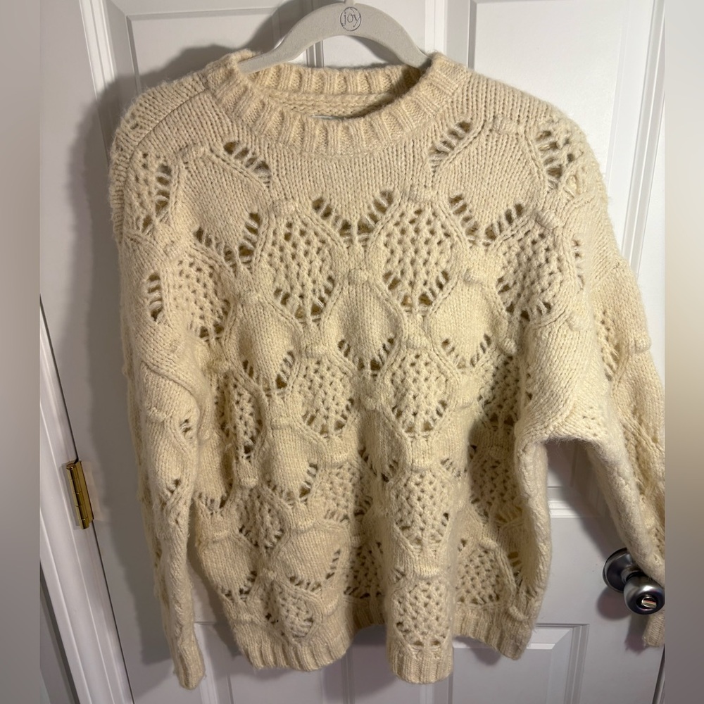 American Eagle Outfitters Cream Knit Sweater